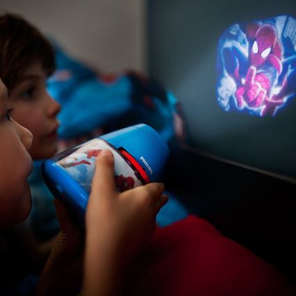 Philips 71769/40/16 - LED lastetoa lamp ja projektor MARVEL SPIDER-MAN 1xLED/0.1W