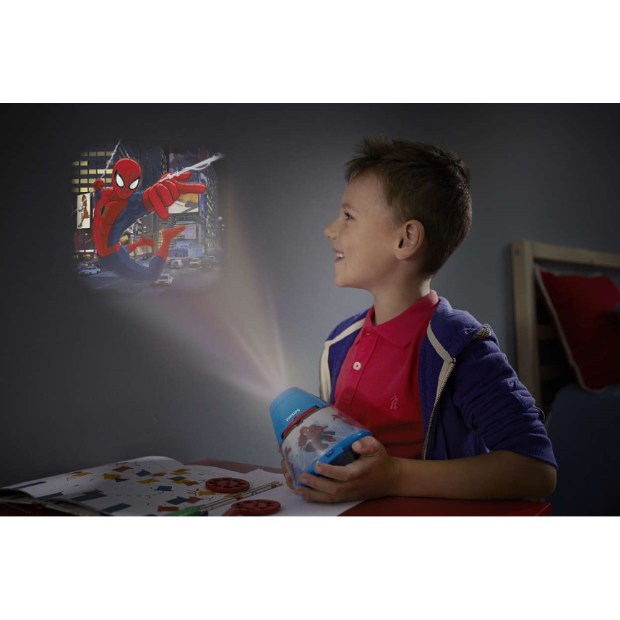 Philips 71769/40/16 - LED lastetoa lamp ja projektor MARVEL SPIDER-MAN 1xLED/0.1W