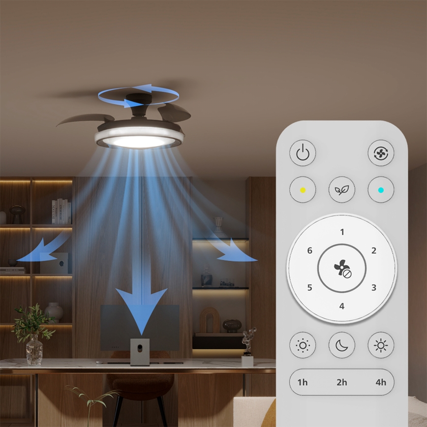 Philips - LED hämardatav laelamp ventilaatoriga BLISS LED/35W/230V must + kaugjuhtimispult