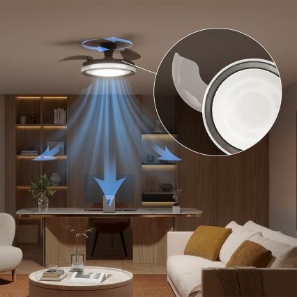 Philips - LED hämardatav laelamp ventilaatoriga BLISS LED/35W/230V must + kaugjuhtimispult
