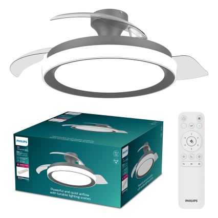 Philips - LED hämardatav laelamp ventilaatoriga BLISS LED/35W/230V must + kaugjuhtimispult