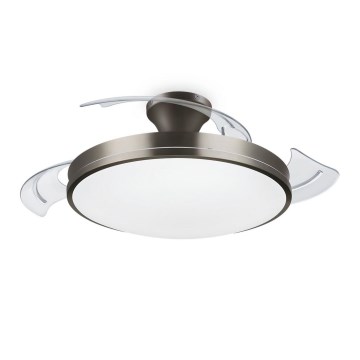 Philips - BLISS LED laelamp ventilaatoriga LED/35W/230V 5500/4000/2700K nikkel + kaugjuhtimispult