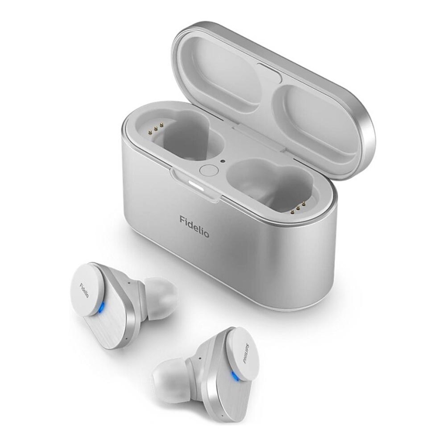 Philips Fidelio T1WT/00 - Juhtmevabad kõrvaklapid IPX4 2x 60 mAh + 650 mAh hõbedane