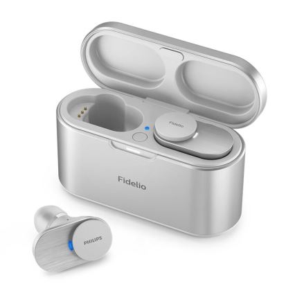 Philips Fidelio T1WT/00 - Juhtmevabad kõrvaklapid IPX4 2x 60 mAh + 650 mAh hõbedane