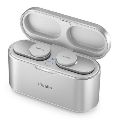 Philips Fidelio T1WT/00 - Juhtmevabad kõrvaklapid IPX4 2x 60 mAh + 650 mAh hõbedane