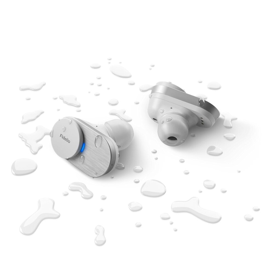 Philips Fidelio T1WT/00 - Juhtmevabad kõrvaklapid IPX4 2x 60 mAh + 650 mAh hõbedane