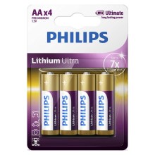Philips FR6LB4A/10-4 tk liitiumpatareid AA LITHIUM ULTRA 1,5V 2400mAh