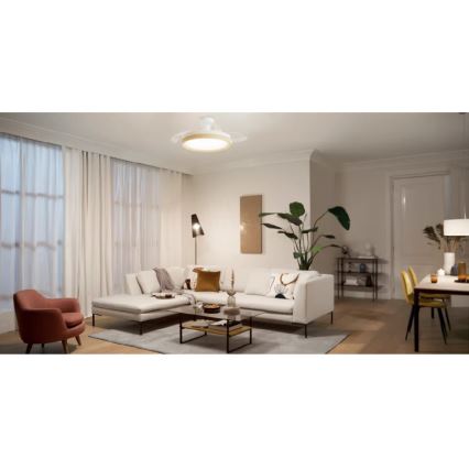 Philips - hämardatav LED-laelamp BLISS ventilaatoriga LED/35W/230V, pruun + kaugjuhtimispult