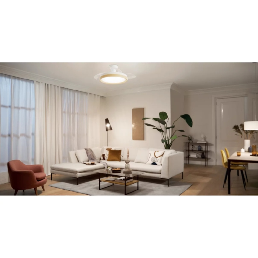 Philips - hämardatav LED-laelamp BLISS ventilaatoriga LED/35W/230V, pruun + kaugjuhtimispult