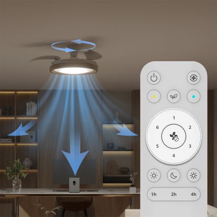 Philips - hämardatav LED-laelamp BLISS ventilaatoriga LED/35W/230V, pruun + kaugjuhtimispult