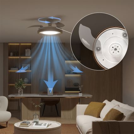 Philips - hämardatav LED-laelamp BLISS ventilaatoriga LED/35W/230V, pruun + kaugjuhtimispult