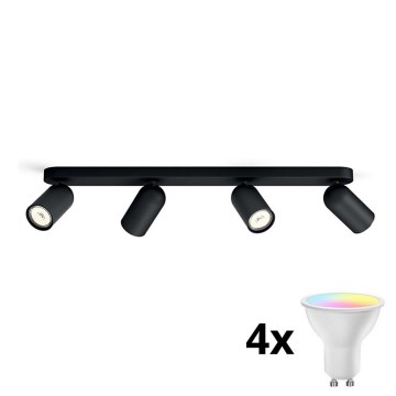 Philips - hämardatav LED RGBW suunatav valgusti PONGEE 4xGU10/4,9W/230V 2700-6500K must