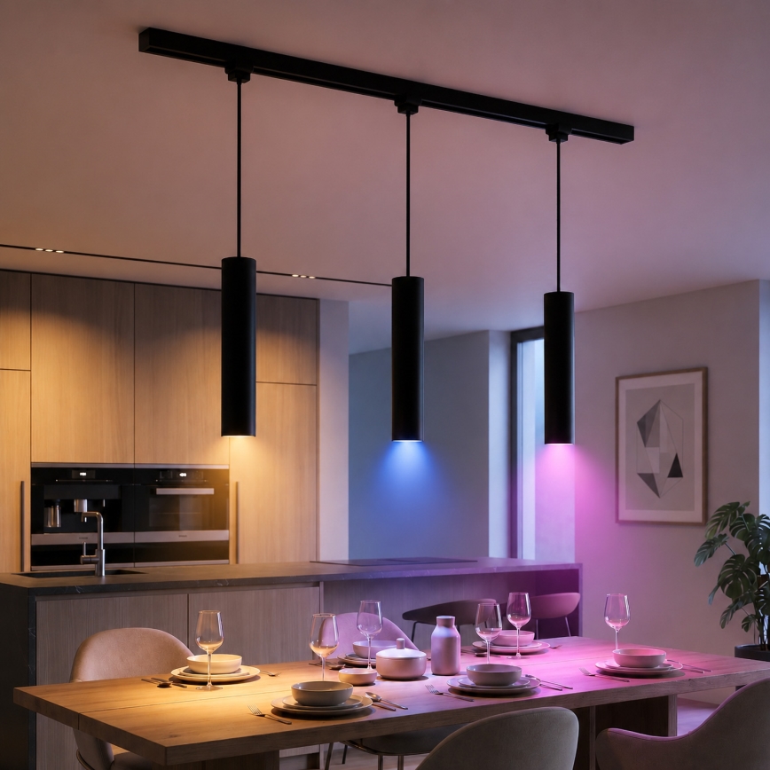 Philips - LED RGBW hämardatav kaabliga rippvalgusti liistvalgustussüsteemis EASYLINK HUE 3xGU10/4,7W/230V 2200-6500K 1m must