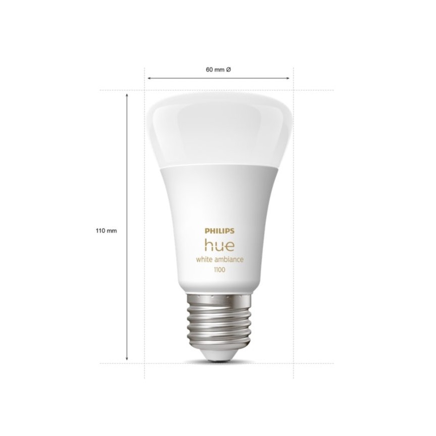 Philips Hue White Ambiance põhikomplekt 3xE27/11W 2200-6500K + Hue Bridge ja dimmerlüliti