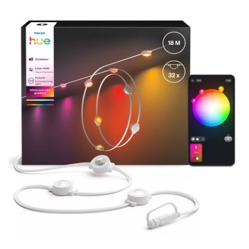 Philips – Hue FESTAVIA LED RGBW hämardatav välistingimustesse mõeldud valguskett, 32×LED, 18 m, 1000–20000 K, IP65
