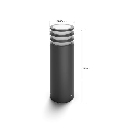Philips - LED RGB hämardatav välisvalgusti Hue LUCCA 1xE27/8,1W/230V 25 cm 1000-20000K IP44