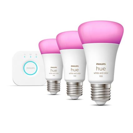 Põhikomplekt Philips Hue WHITE AND COLOR AMBIANCE 3xE27/9W/230V 2000-6500K + Hue bridge