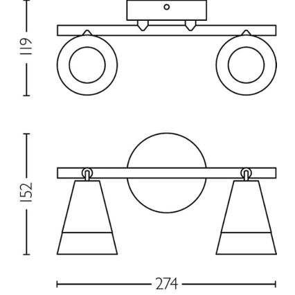 Philips - Kohtvalgusti CLEFT 2xGU10/5W/230V