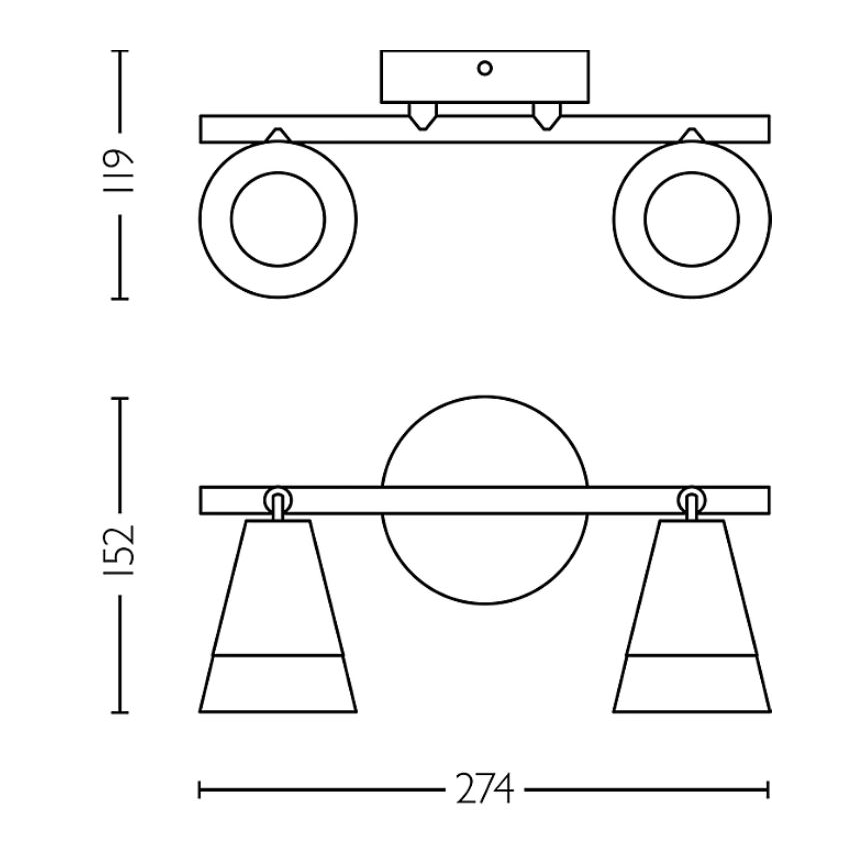 Philips - Kohtvalgusti CLEFT 2xGU10/5W/230V