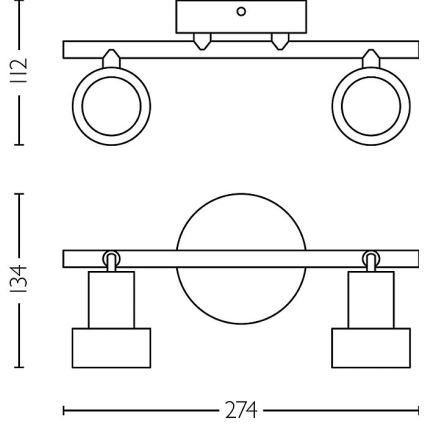 Philips - Kohtvalgusti CONDUIT 2xGU10/5W/230V must/messing