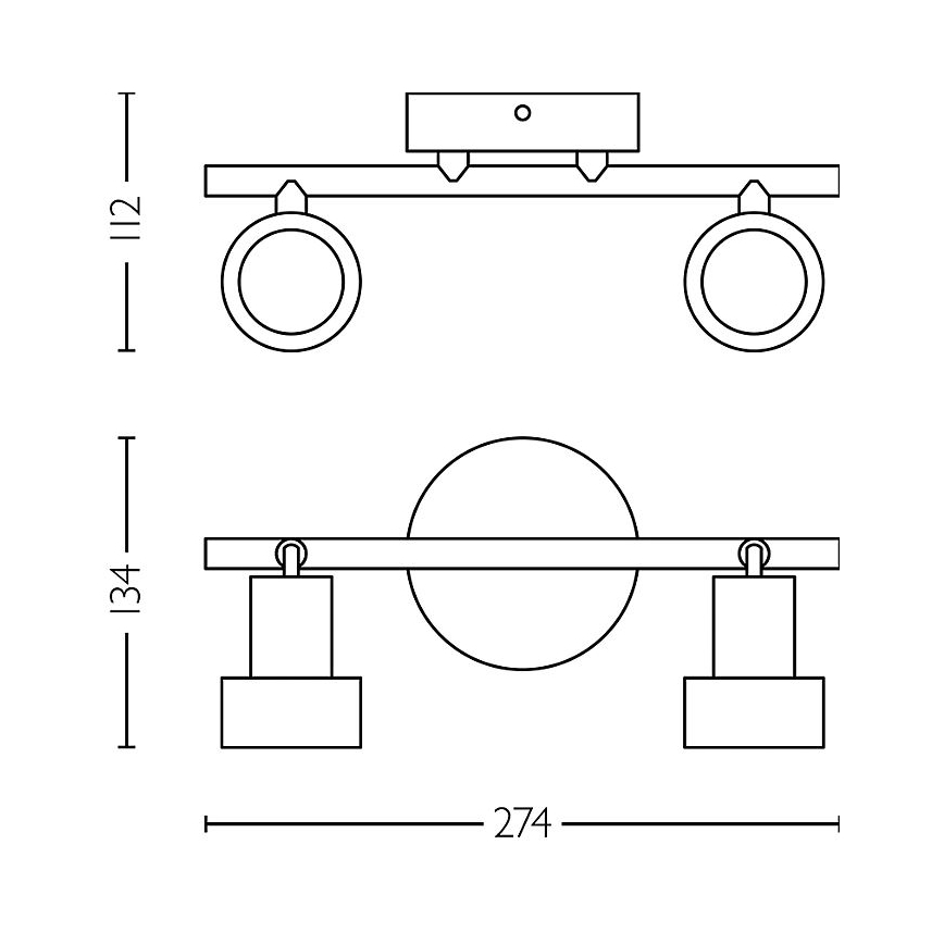 Philips - Kohtvalgusti CONDUIT 2xGU10/5W/230V must/messing