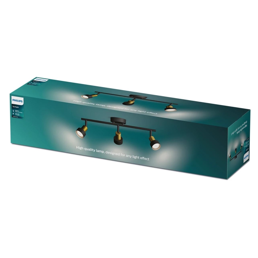 Philips - Kohtvalgusti CONDUIT 3xGU10/5W/230V must/messing