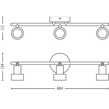 Philips - Kohtvalgusti CONDUIT 3xGU10/5W/230V must/messing