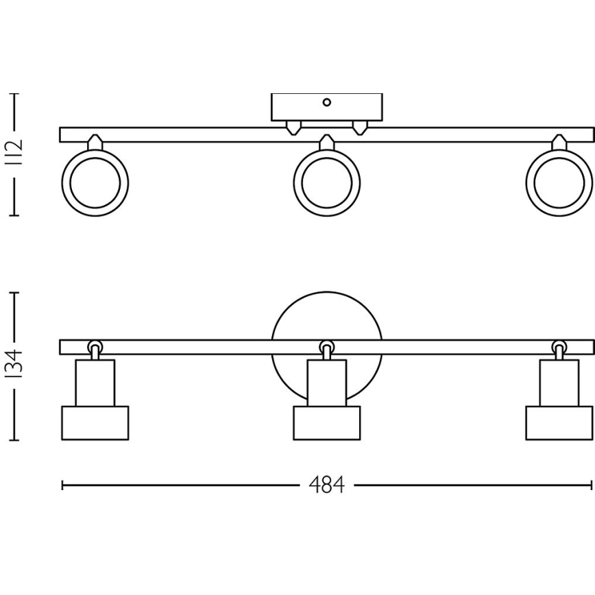 Philips - Kohtvalgusti CONDUIT 3xGU10/5W/230V must/messing