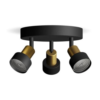 Philips - Kohtvalgusti CONDUIT 3xGU10/5W/230V must/messing
