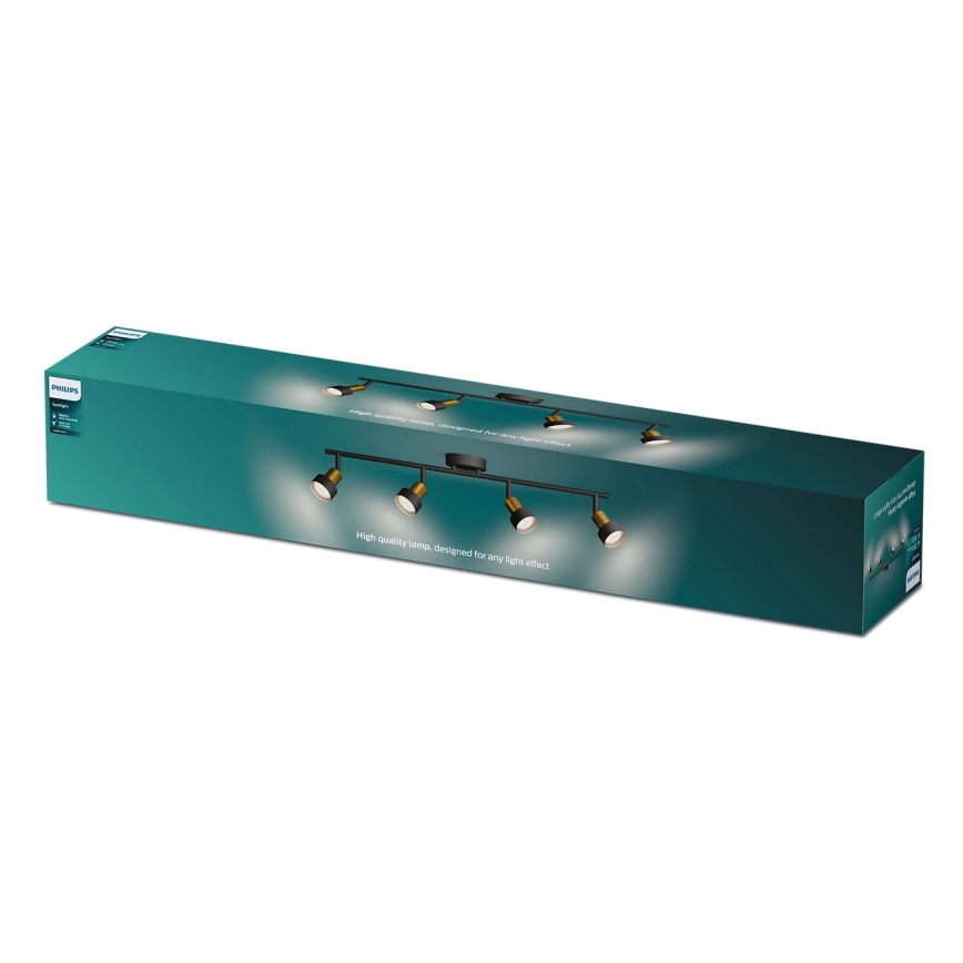 Philips - Kohtvalgusti CONDUIT 4xGU10/5W/230V must/messing