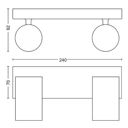 Philips - Kohtvalgusti KOSIPO 2xGU10/5,5W/230V valge