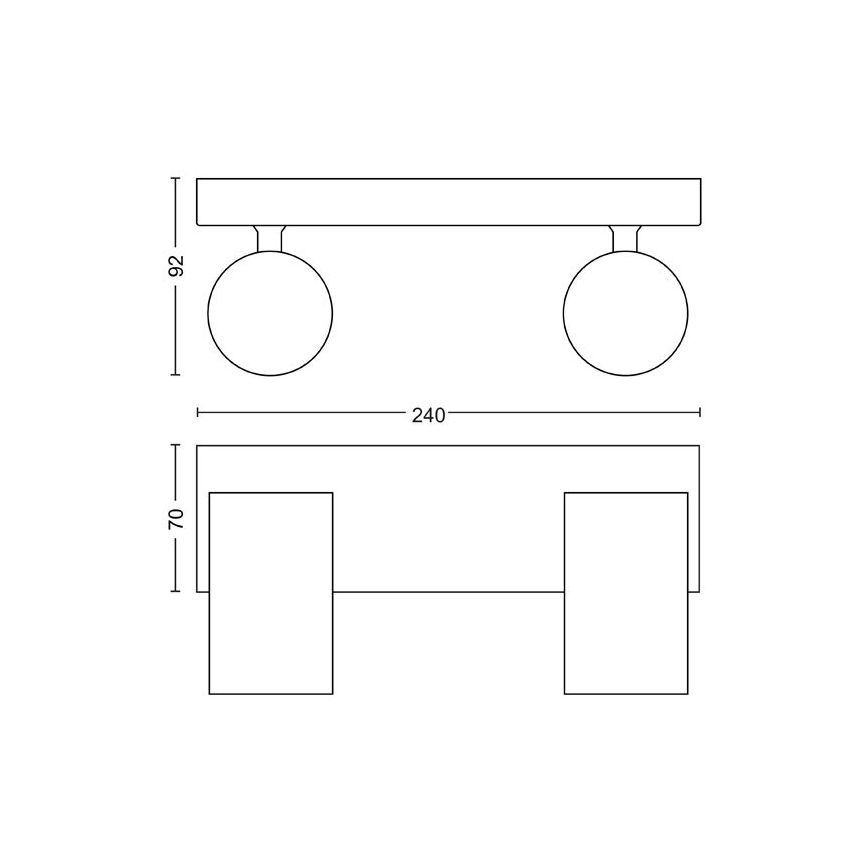 Philips - Kohtvalgusti KOSIPO 2xGU10/5,5W/230V valge