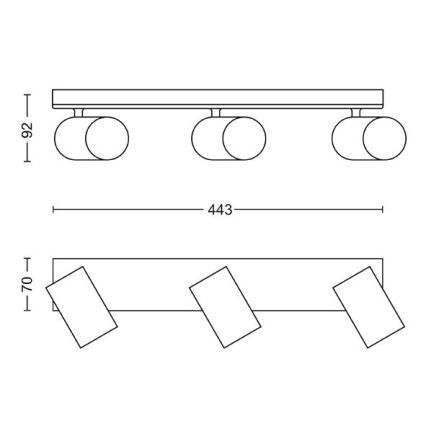 Philips - Kohtvalgusti KOSIPO 3xGU10/5,5W/230V valge