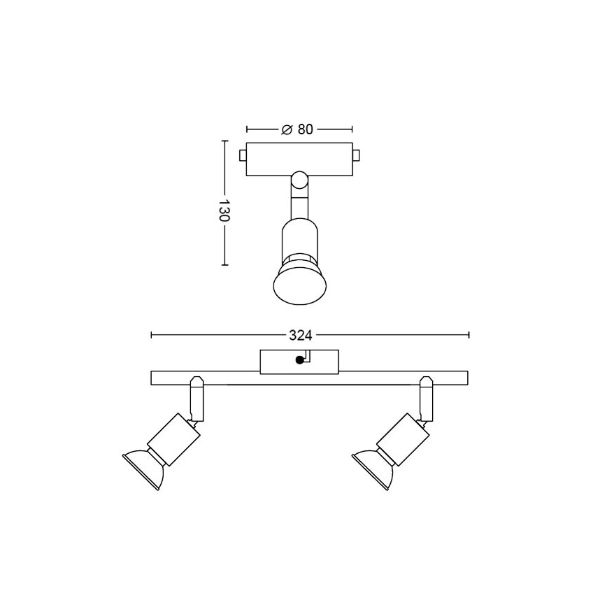 Philips - Kohtvalgusti 2xGU10/50W/230V valge