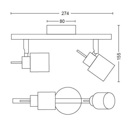 Philips - Kohtvalgusti 2xGU10/35W/230V must