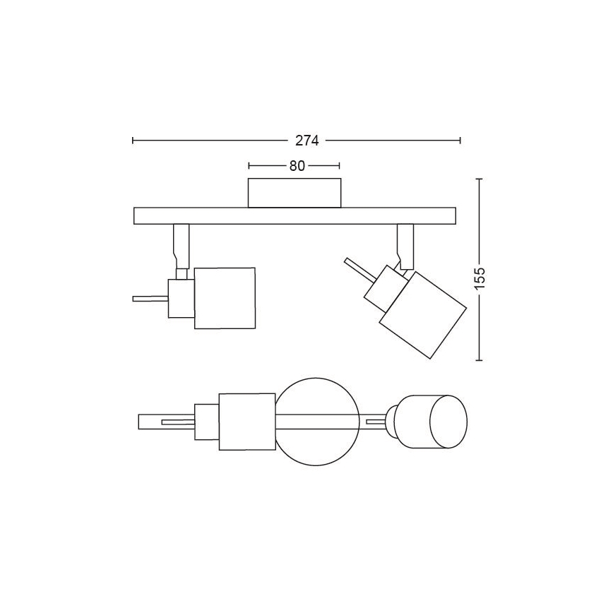 Philips - Kohtvalgusti 2xGU10/35W/230V must