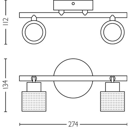 Philips - Kohtvalgusti NIALL 2xGU10/5W/230V must/messing