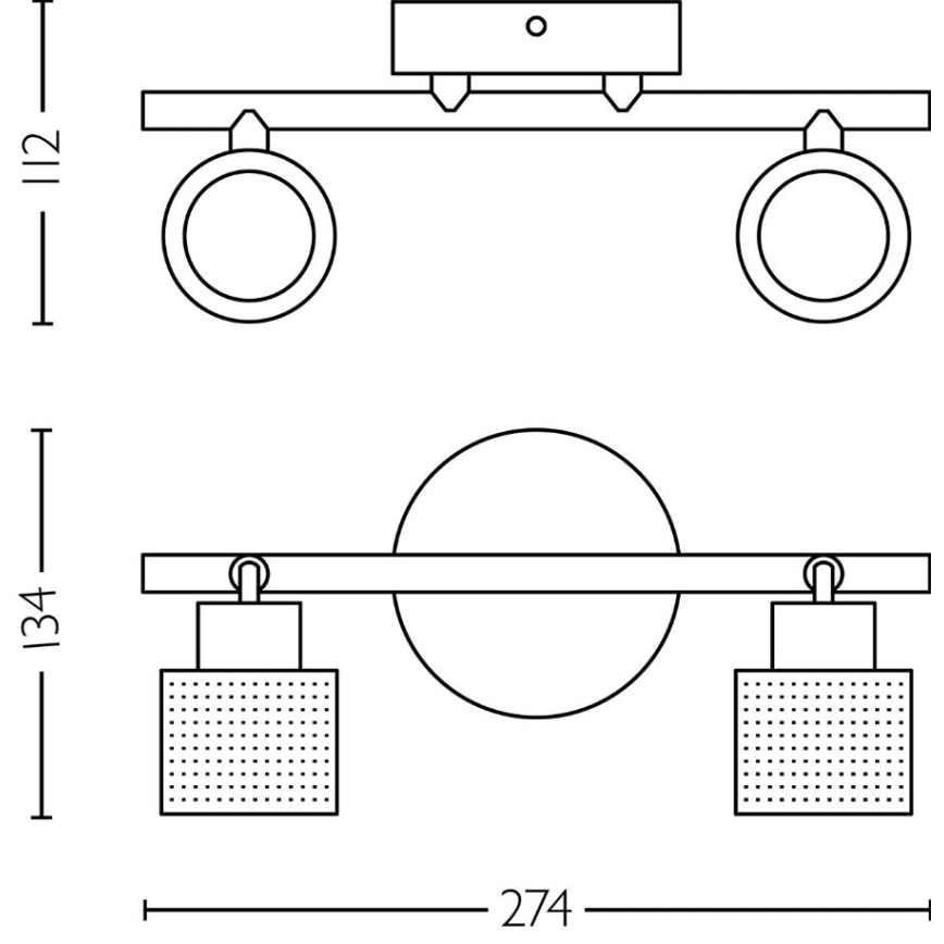 Philips - Kohtvalgusti NIALL 2xGU10/5W/230V must/messing