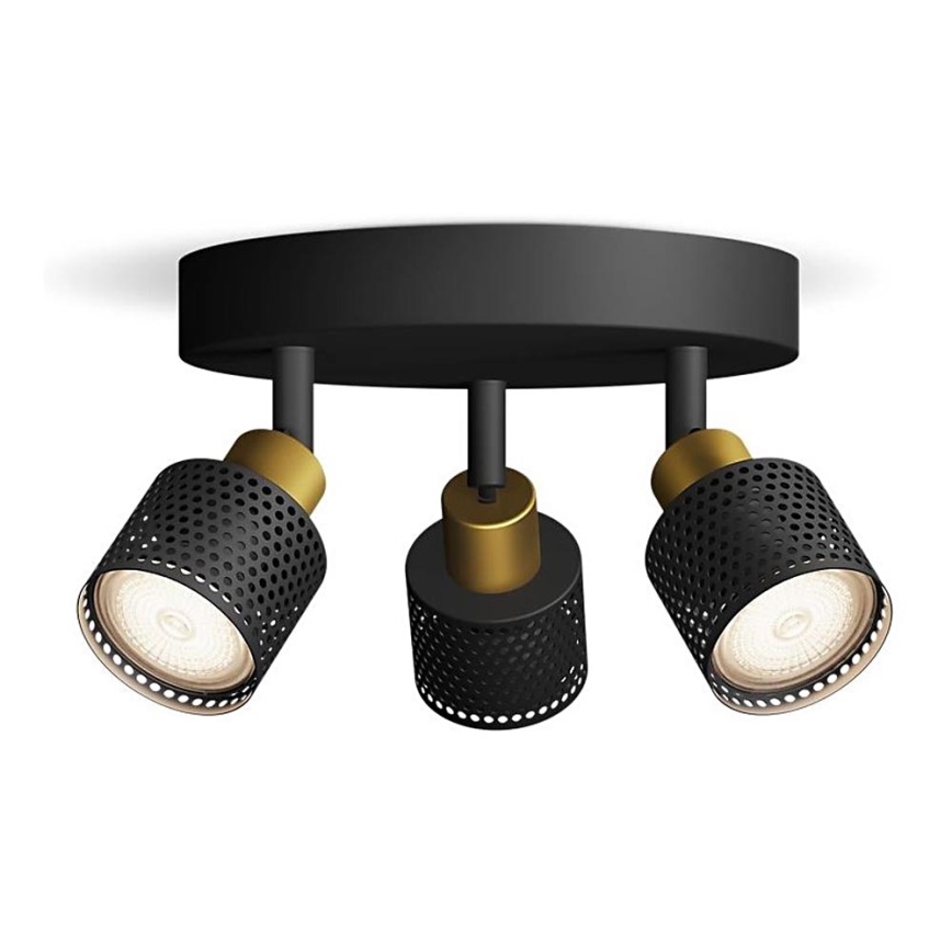 Philips - Kohtvalgusti NIALL 3xGU10/5W/230V must/messing