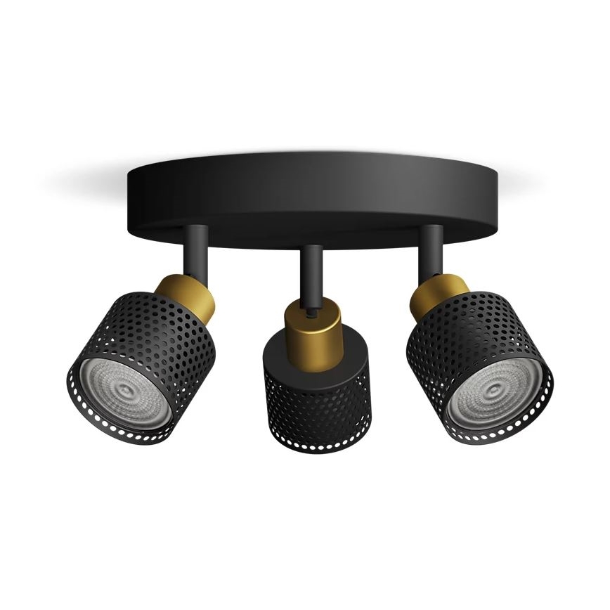 Philips - Kohtvalgusti NIALL 3xGU10/5W/230V must/messing