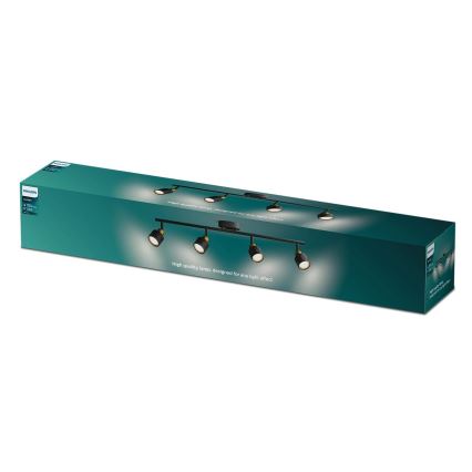 Philips - Kohtvalgusti NIALL 4xGU10/5W/230V must/messing