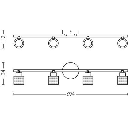 Philips - Kohtvalgusti NIALL 4xGU10/5W/230V must/messing