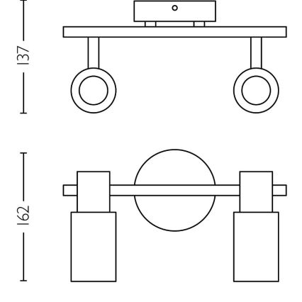 Philips - Kohtvalgusti PALMS 2xE14/25W/230V