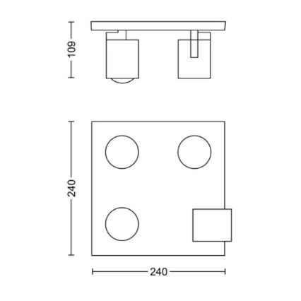 Philips - Kohtvalgusti 4xGU10/20W/230V must