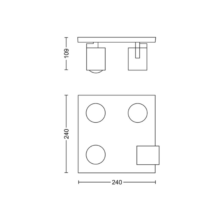 Philips - Kohtvalgusti 4xGU10/20W/230V must