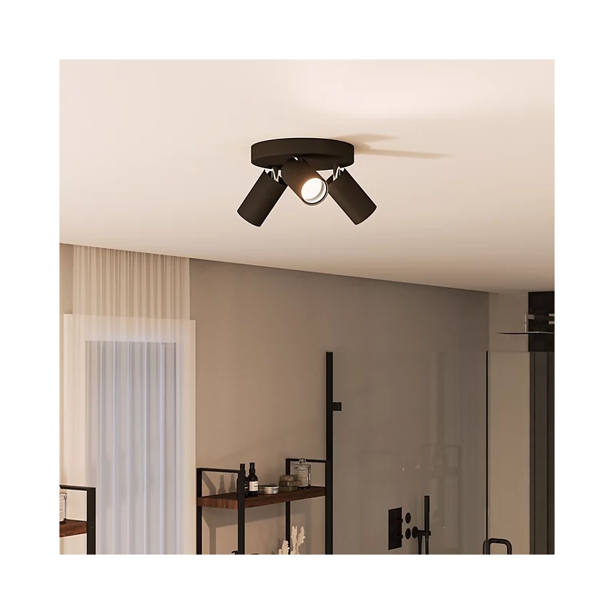 Philips - Kohtvalgusti vannituppa IDRIS 3xGU10/5W/230V IP44 must