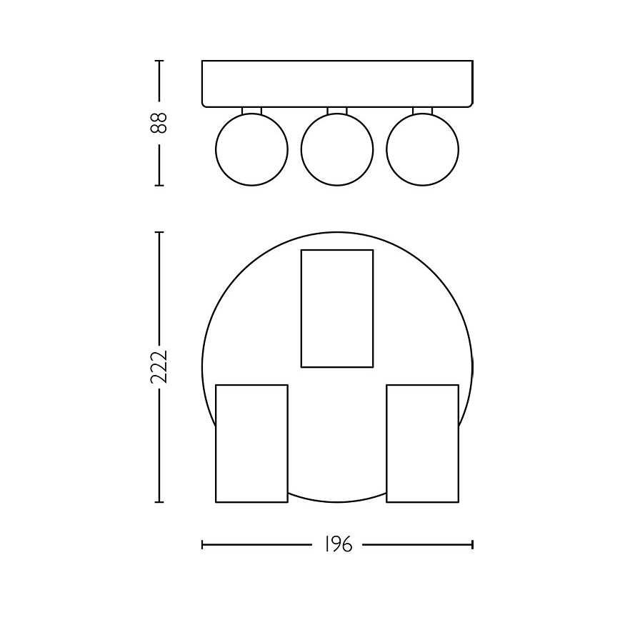 Philips - Kohtvalgusti vannituppa IDRIS 3xGU10/5W/230V IP44 must