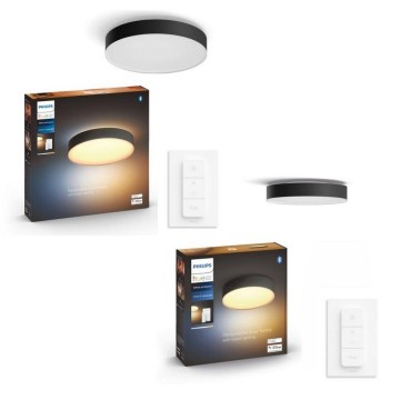 Philips - KOMPLEKT 1x hämardatav LED-laelamp Hue ENRAVE läbimõõt 42,5 cm LED/33,5W/230V + 1x hämardatav LED-laelamp Hue läbimõõt 26,1 cm LED/9,6W/230V + 2x kaugjuhtimispulti