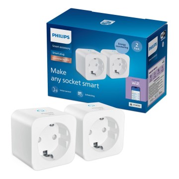Philips - komplekt 2x nutikas SCHUKO-pistikupesa 2300W Wi-Fi