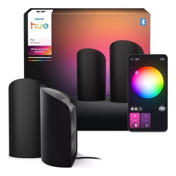 Philips - komplekt 2× hämardatavat LED RGBW projektivalgustit Hue PLAY LED/20W/230V 2000–6500K must